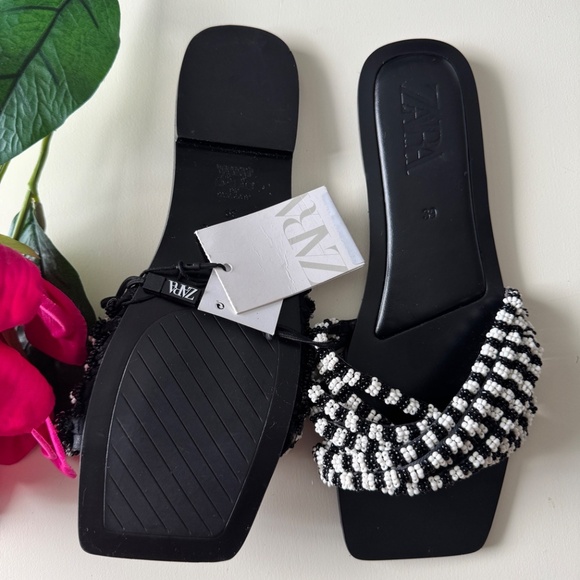 Zara beaded flat sandals - Picture 4 of 5